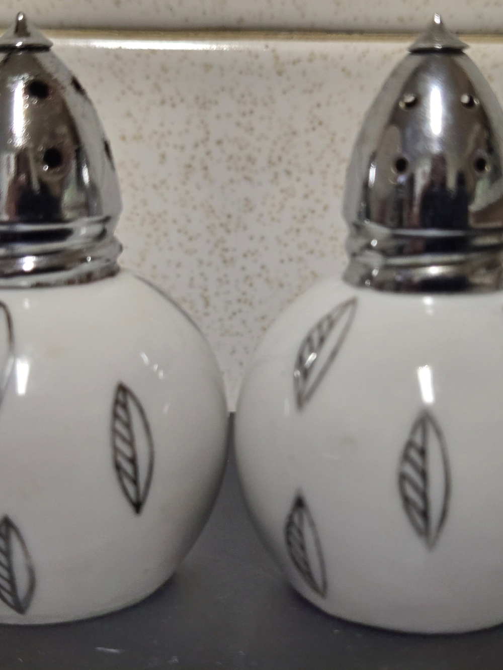Irice Silver Leaves and Vines Salt N Pepper Shakers